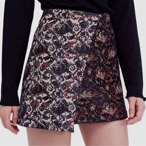 NWT Free People Jacquard Asymmetrical Wrap Mini Skirt